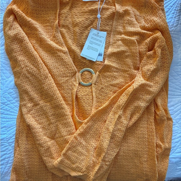Monday Swimwear Vibrant Orange Knit Cover-Up - Picture 2 of 3
